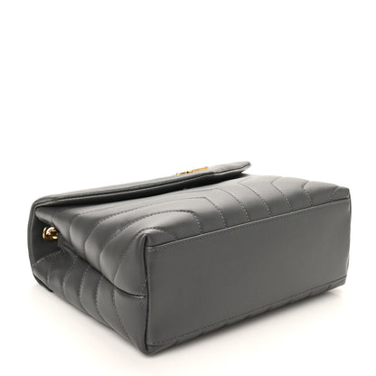 Saint Laurent Calfskin Y Quilted Monogram Small Loulou Chain Satchel Storm 4 of 10