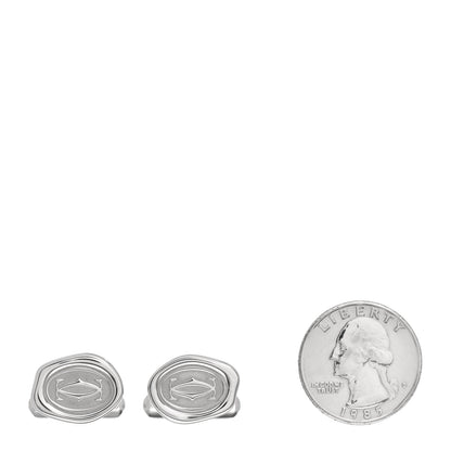 Cartier Sterling Silver Palladium Finish Wax Seal Motif Cufflinks 2 of 5