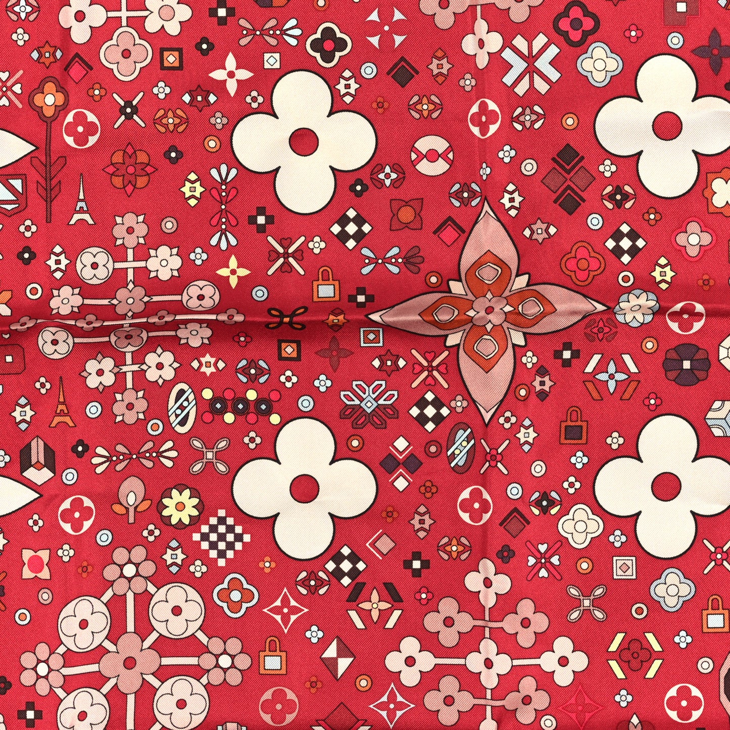 Silk Square Scarf Red