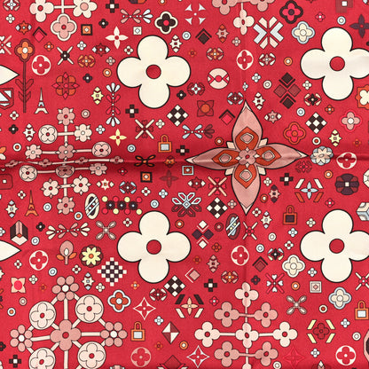 Louis Vuitton Silk Square Scarf Red 3 of 3