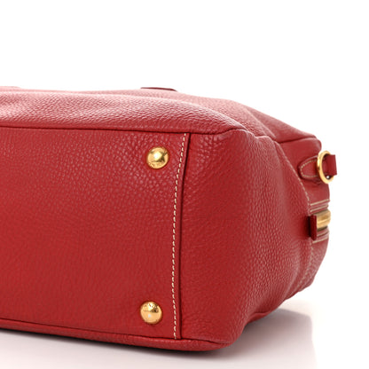 Prada Vitello Daino Satchel Rosso 11 of 14