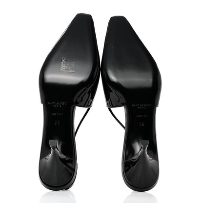 Saint Laurent Patent Luna Slingback Pumps 36 Black 5 of 9