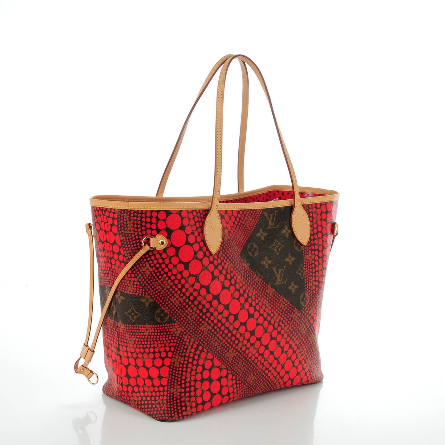 Monogram Kusama Waves Neverfull MM Red