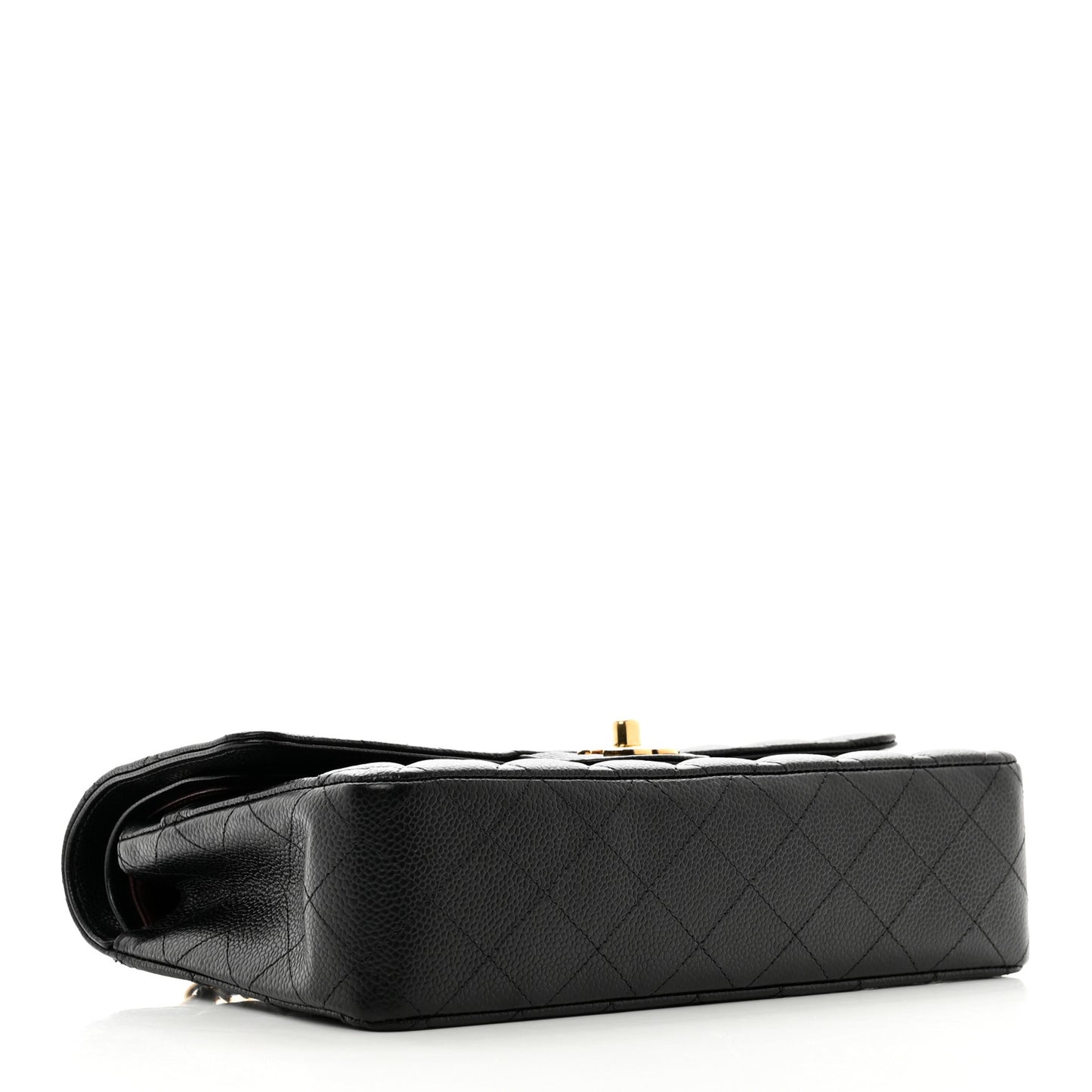 Caviar Quilted Medium Double Flap Black
