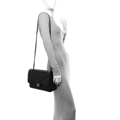 Chanel Caviar Quilted Jumbo Double Flap Black 2 of 21