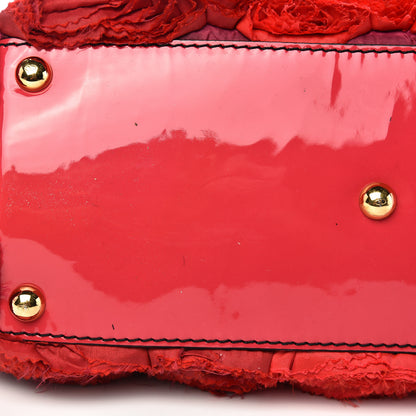 Valentino Garavani Silk Patent Rosier Tote Pink 11 of 12