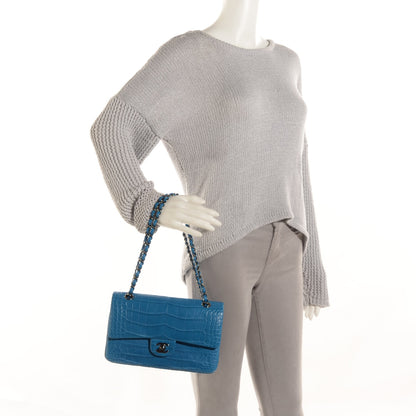 Chanel Alligator Medium Double Flap Blue 2 of 8