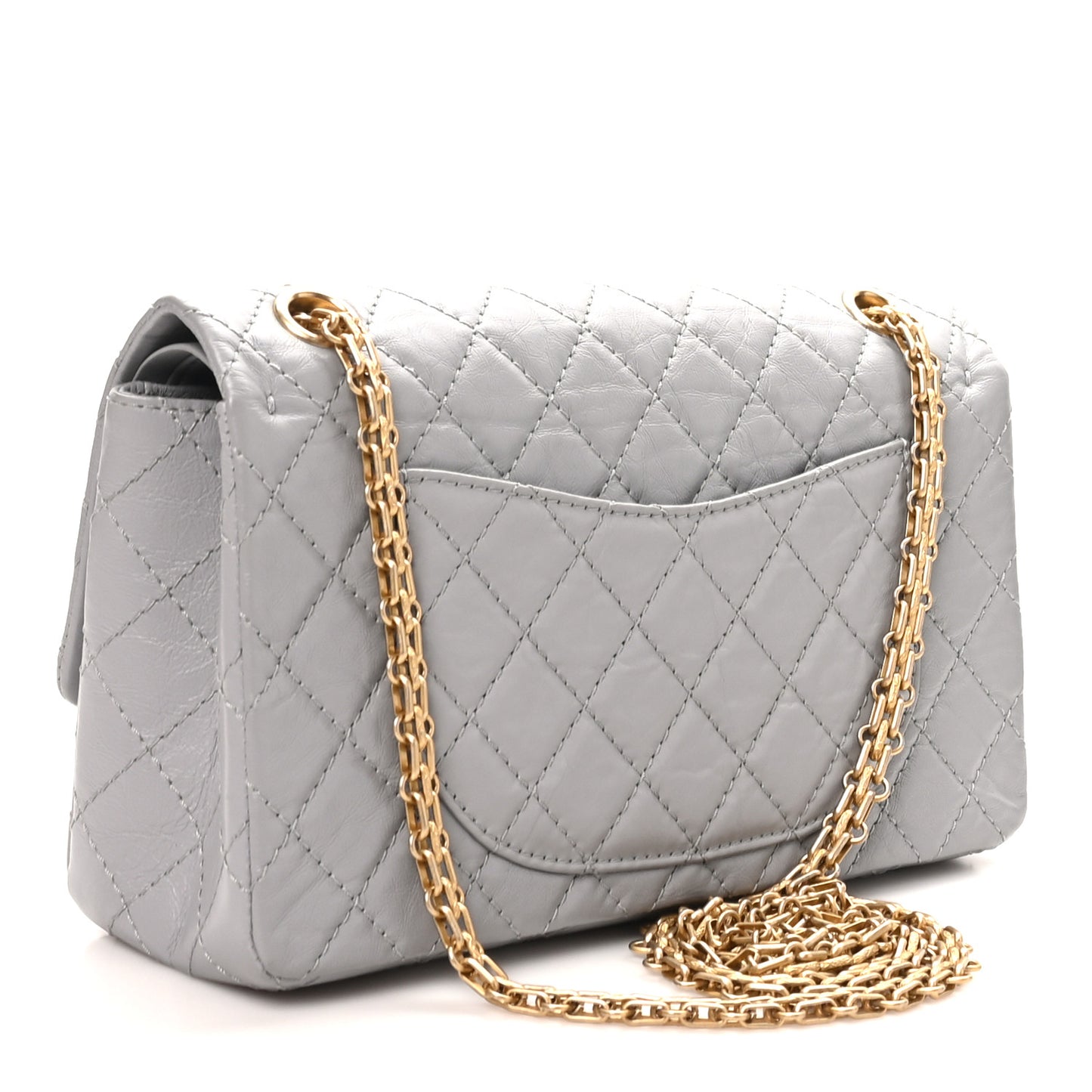 Aged Calfskin Quilted 2.55 Reissue 225 Flap Grey