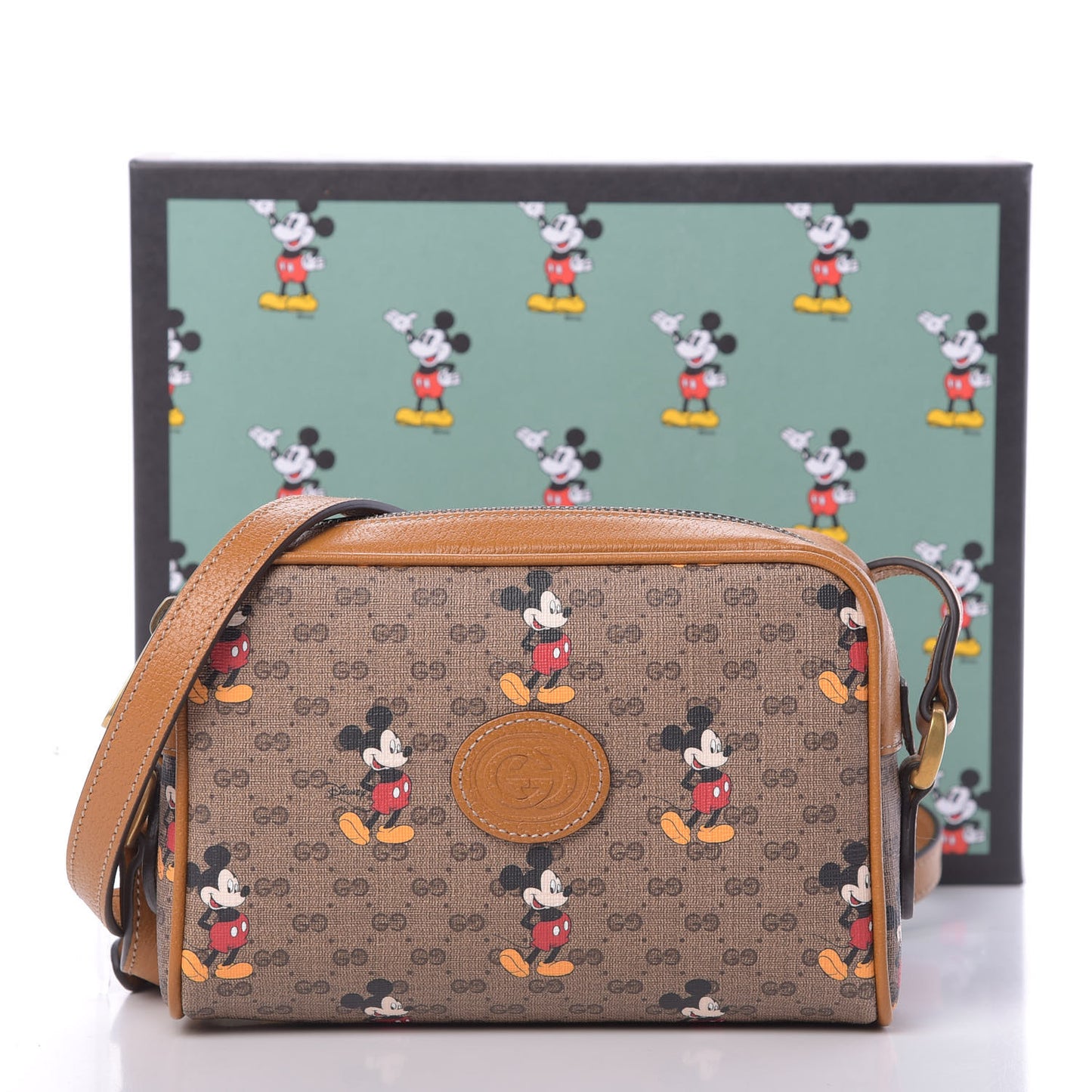 X DISNEY Mini Vintage GG Supreme Monogram Mickey Mouse Shoulder Bag Beige Vintage Sun Oil