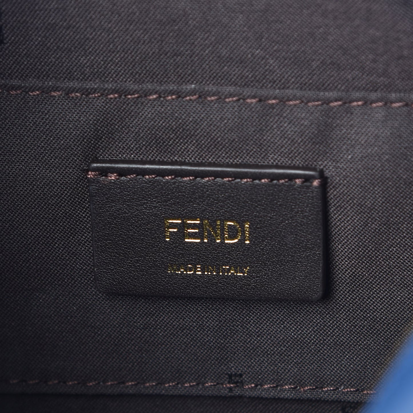Glazed Fabric Vitello Century F is Fendi FF 1974 Stamp Patch Camera Case Mogano Panna Iris