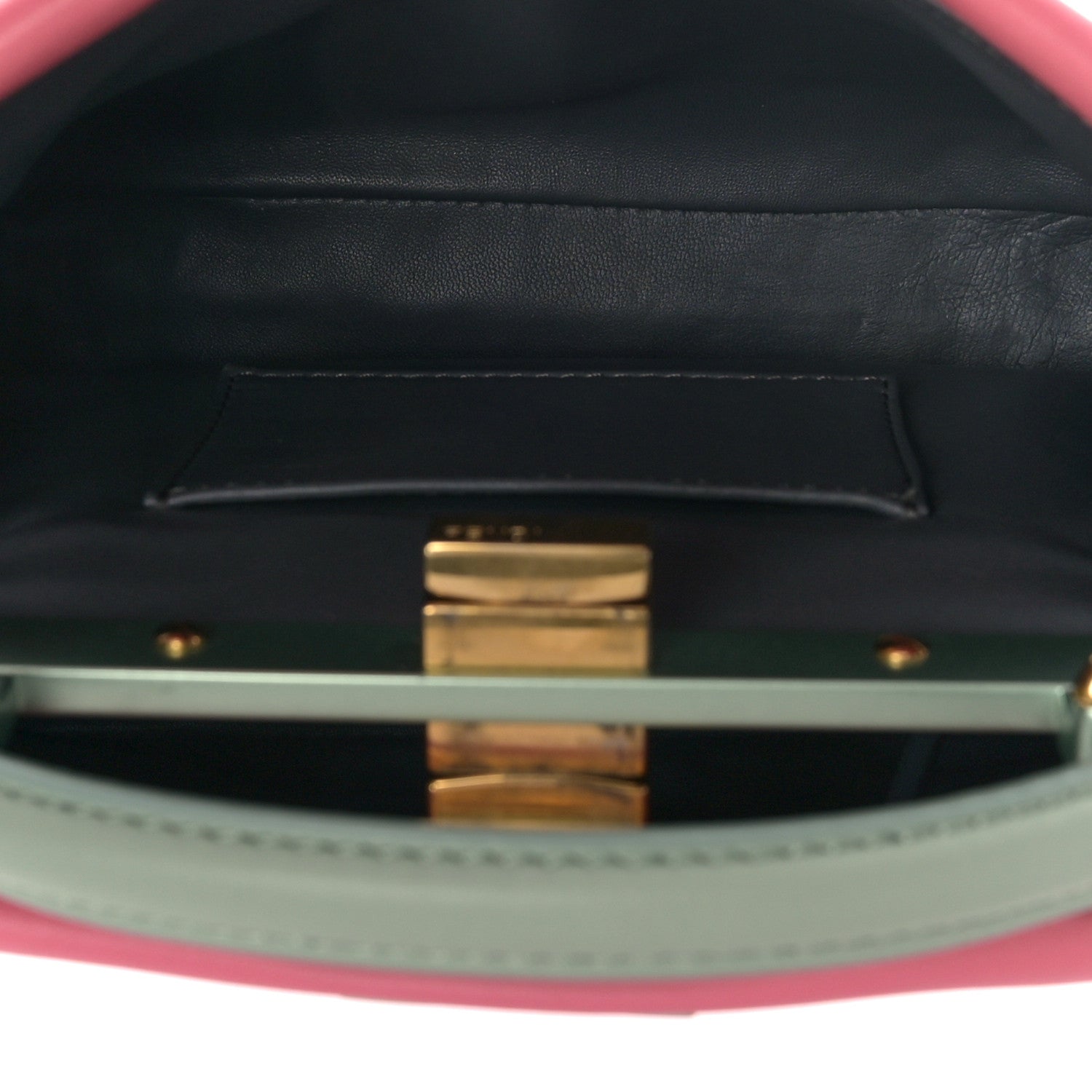 Fendi Nappa Colorblock Mini Peekaboo Iconic Satchel Rosa Fluo Oxigen Slate 6 of 10