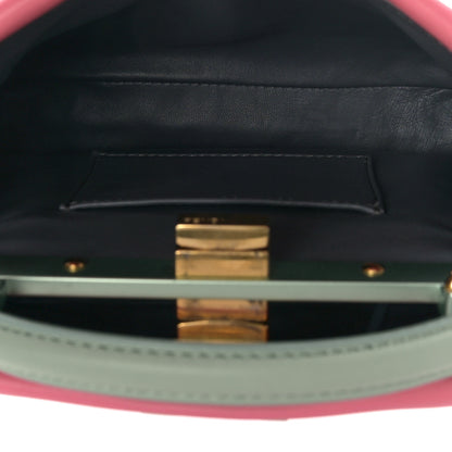 Fendi Nappa Colorblock Mini Peekaboo Iconic Satchel Rosa Fluo Oxigen Slate 6 of 10