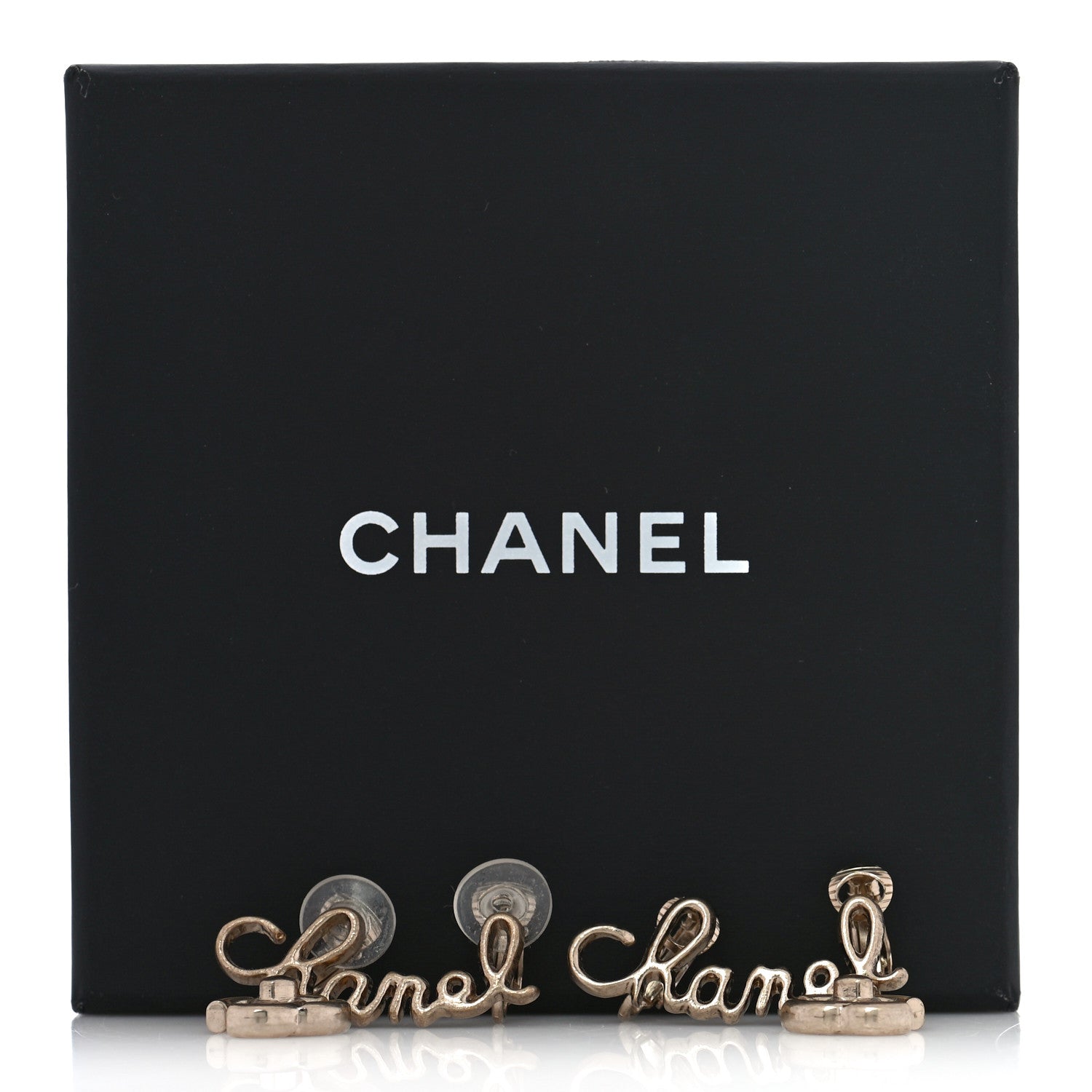 Chanel Metal CC Turnlock Climber Clip On Earrings Gold 5 of 5