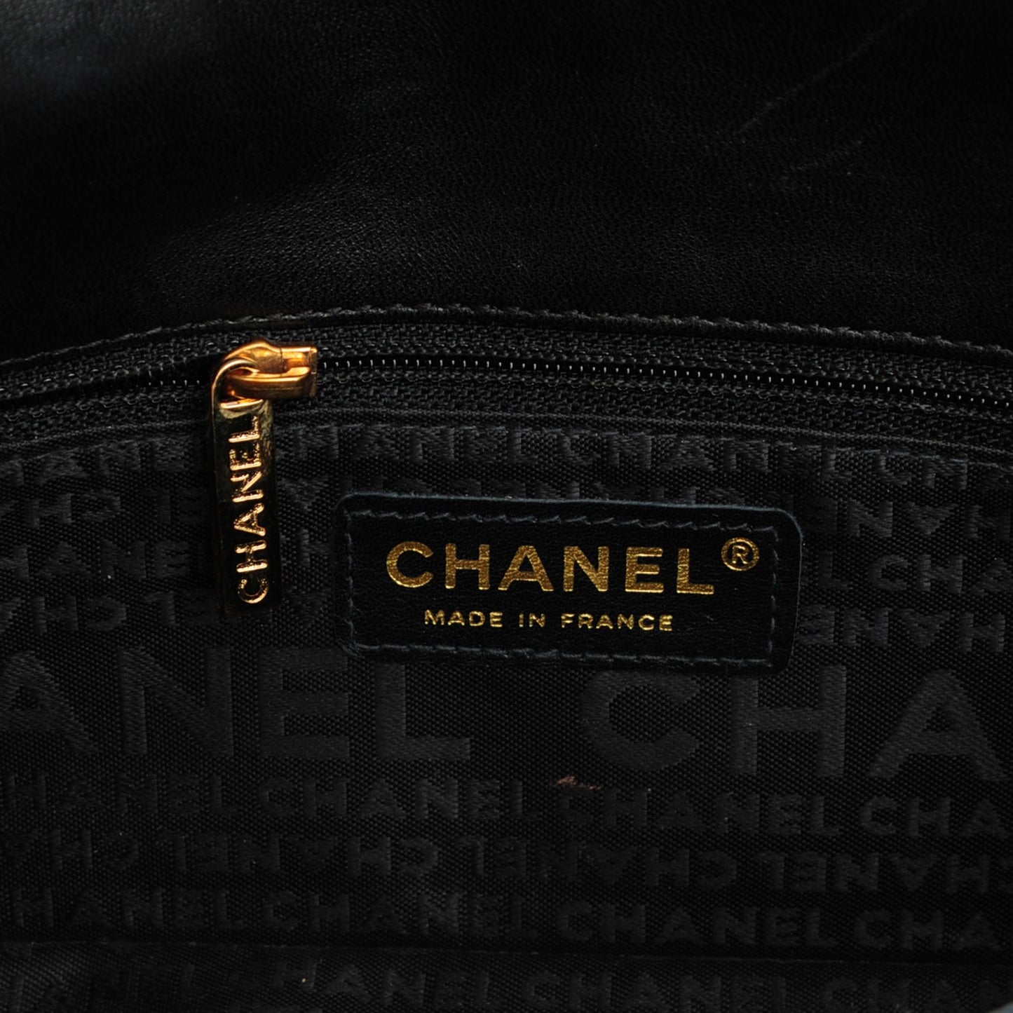 Lambskin Quilted CC Chocolate Bar Flap Black