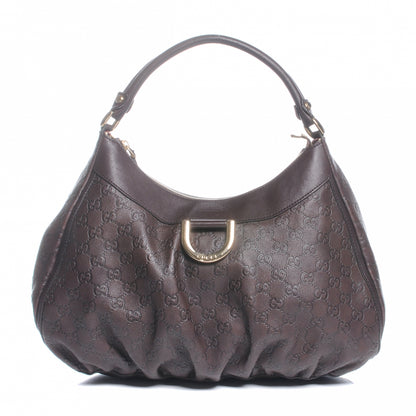 Gucci Guccissima D Gold Ring Hobo Chocolate Brown 1 of 9