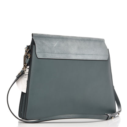 Chloe Suede Calfskin Medium Faye Shoulder Bag Cloudy Blue 3 of 8