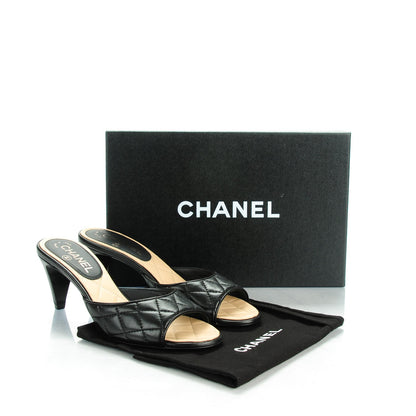 Chanel Lambskin Quilted CC Mules 38.5 Black 8 of 8