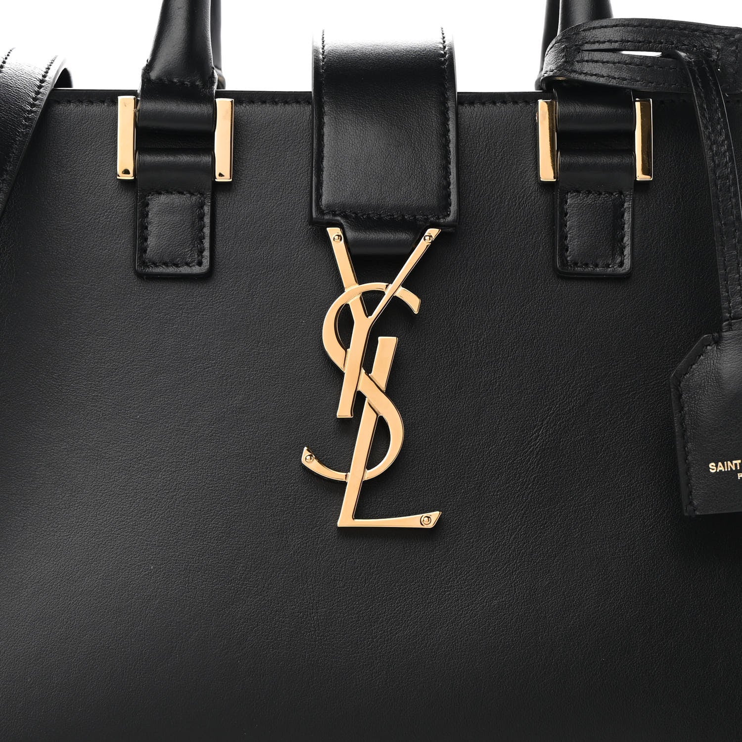 Saint Laurent Calfskin Monogram Baby Cabas Black 7 of 8