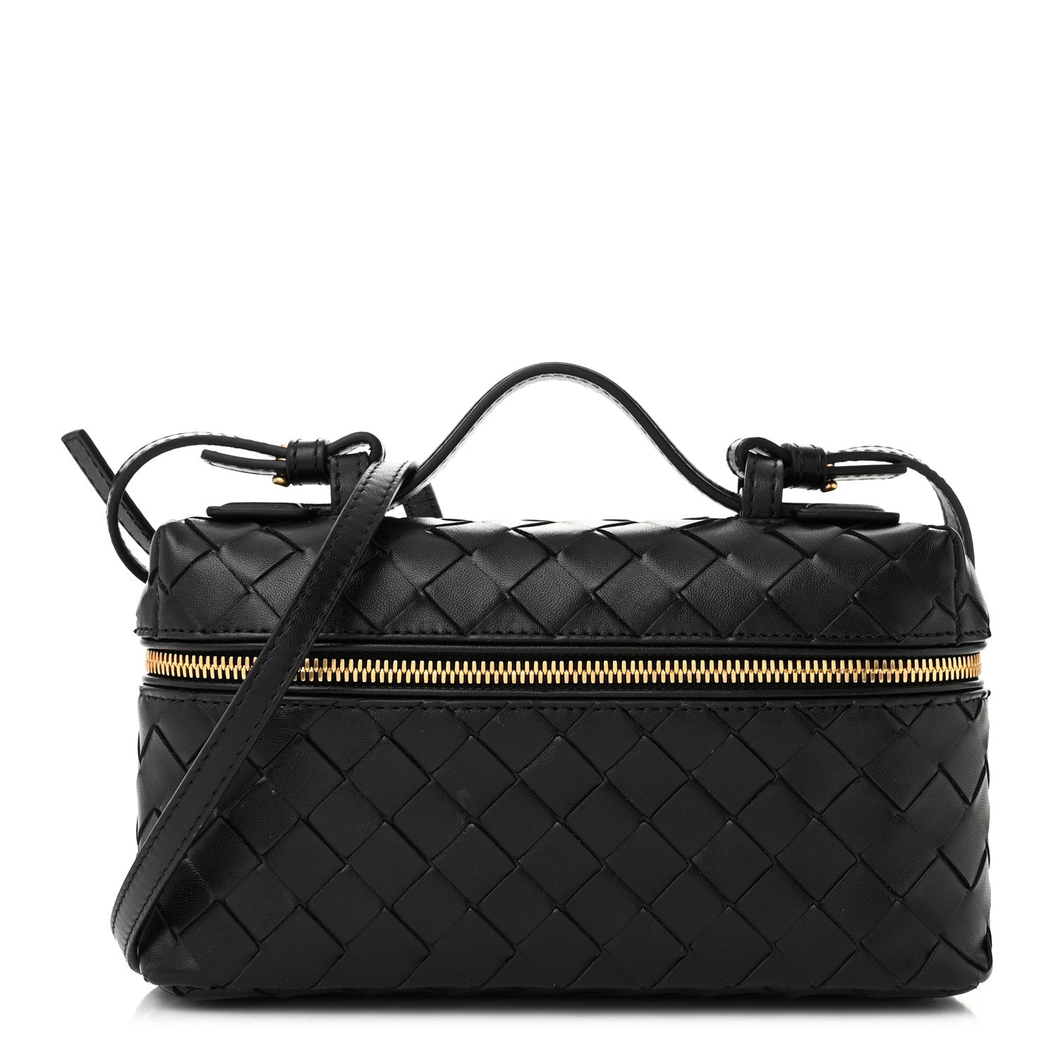 Bottega Veneta Calfskin Intrecciato Bang Bang Vanity Case Black 1 of 10