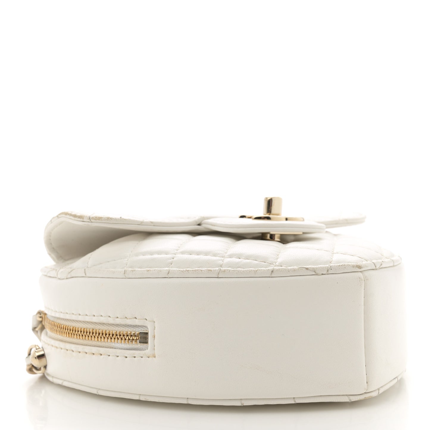 Lambskin Quilted CC In Love Heart Bag White