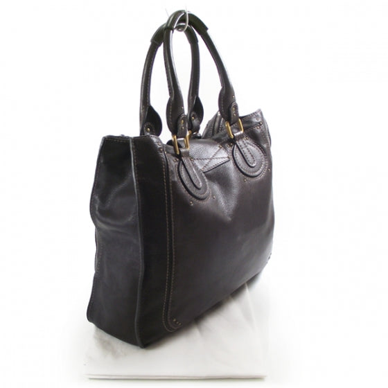 Leather Paddington Tote Brown