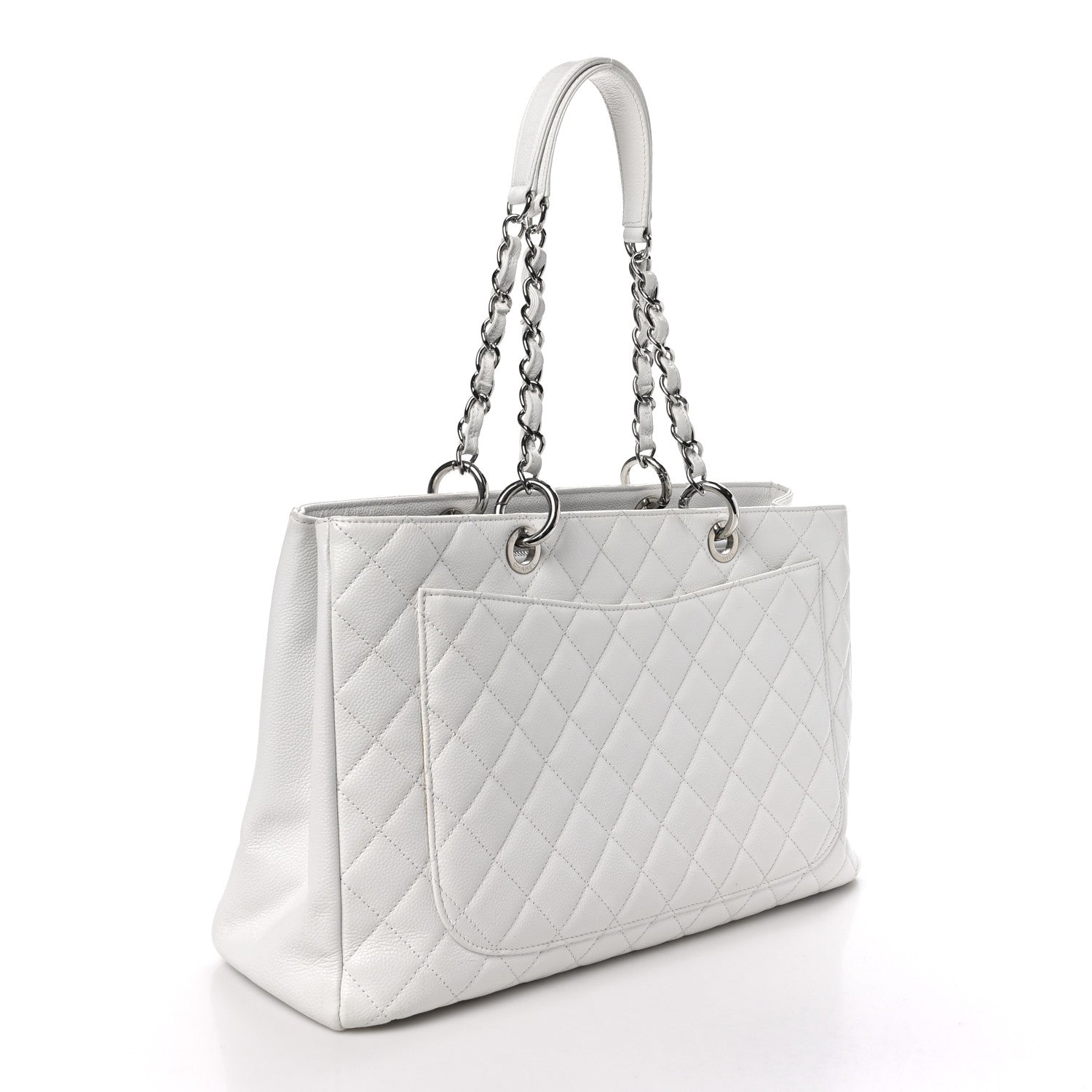 Chanel Caviar Quilted XL Grand Shopping Tote GST White 3 of 11
