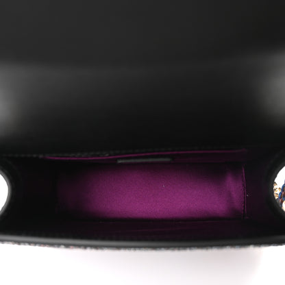 Jimmy Choo Suede Crystal Varenne Chain Shoulder Bag Black Ultraviolet 5 of 10
