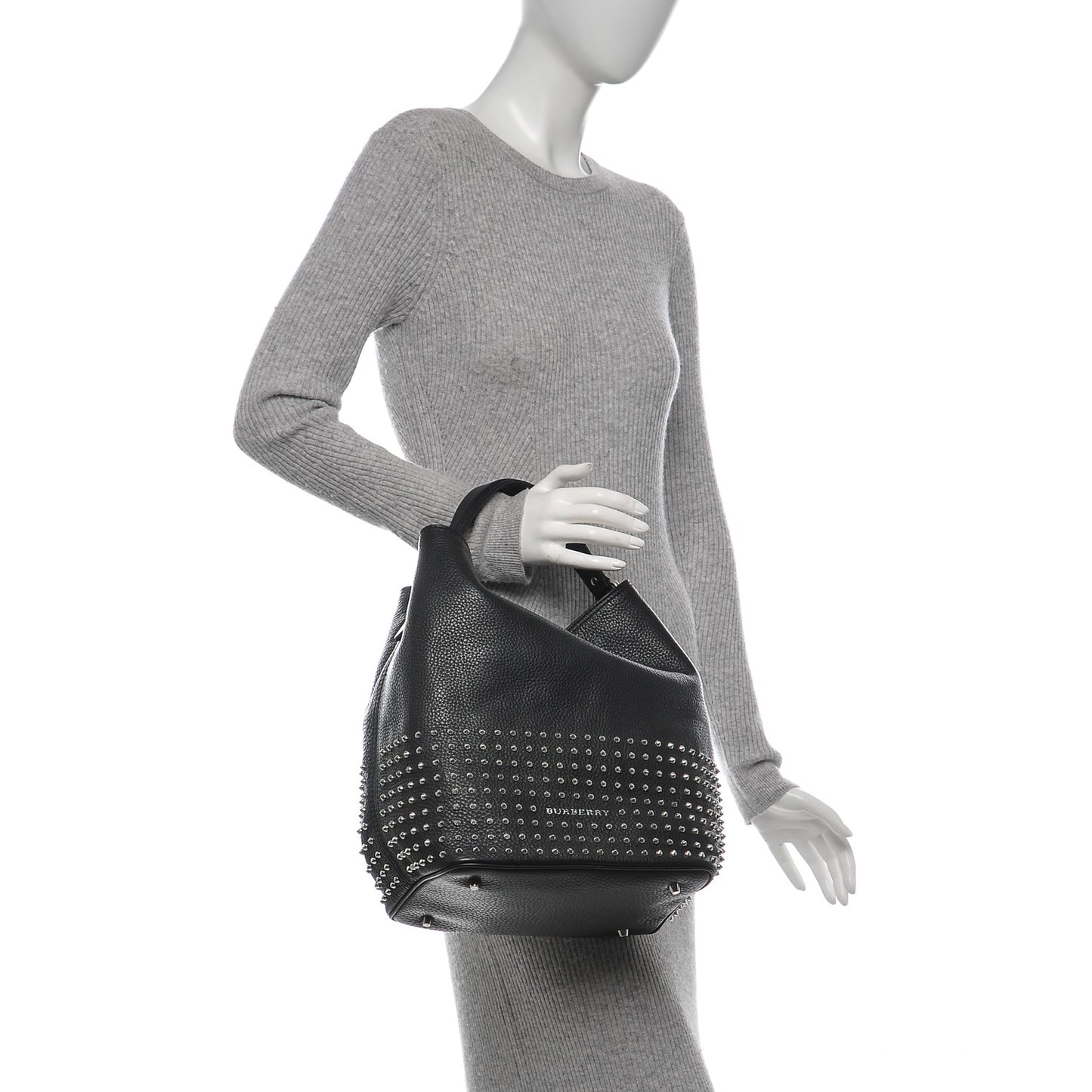 Calfskin Studded Medium Susanna Hobo Black