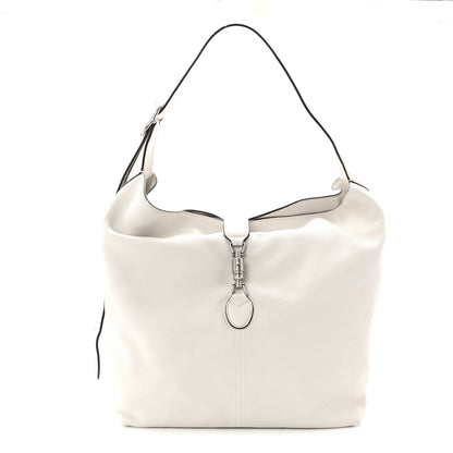 Gucci Amour Grane Calfskin Medium Jackie 1961 Crossbody Bag White 1 of 11