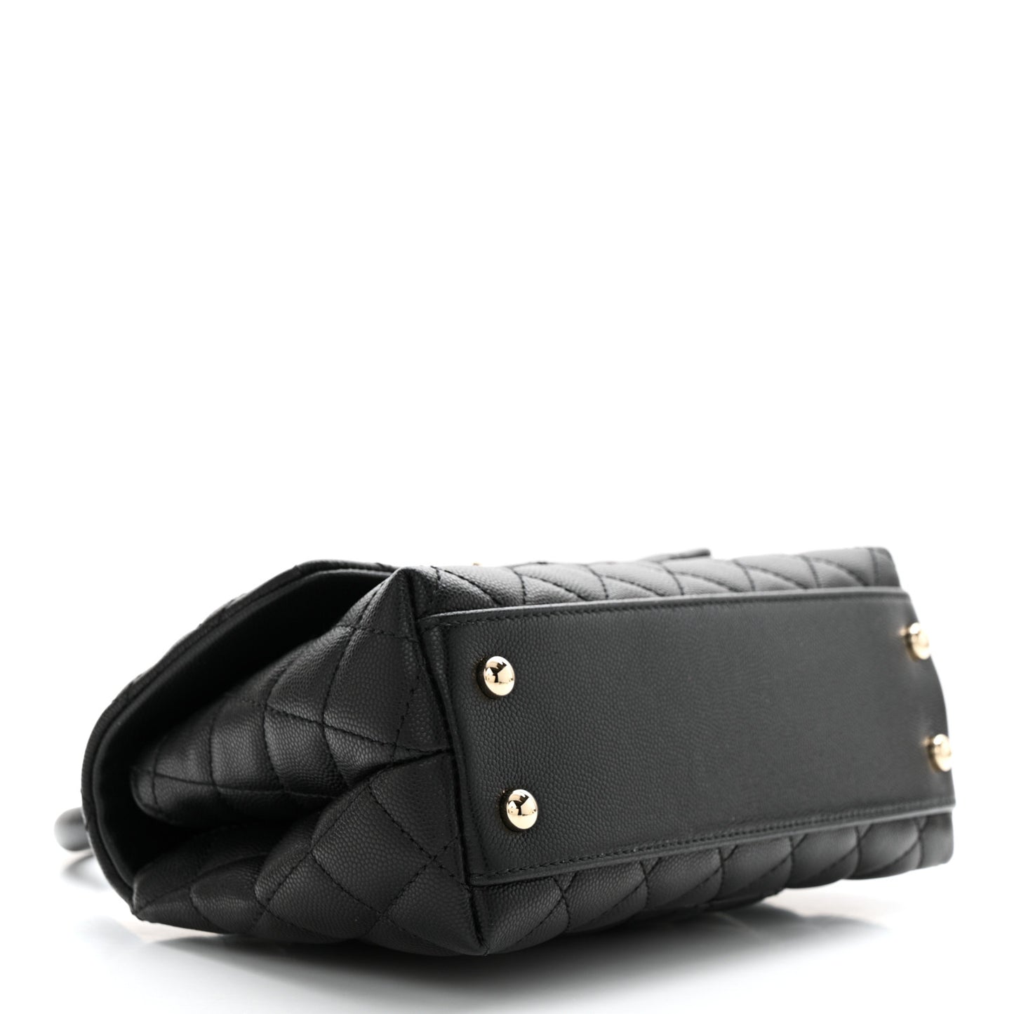 Caviar Quilted Mini Coco Handle Flap Black
