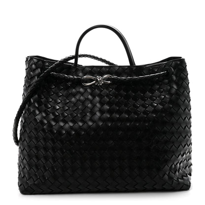 Bottega Veneta Nappa Intrecciato Large Andiamo Shoulder Bag Black 1 of 10