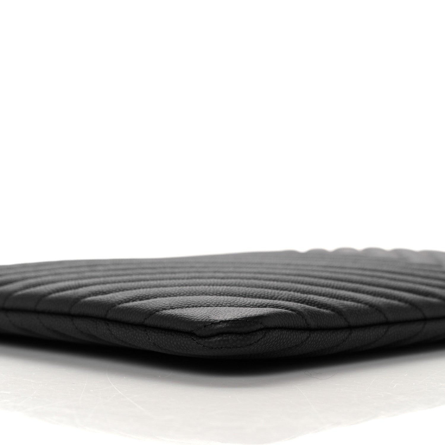Chanel Caviar Flat Chevron Quilted Large Cosmetic Case Black 9 of 10