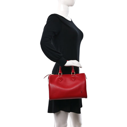 Louis Vuitton Epi Speedy 25 Castillan Red 2 of 14
