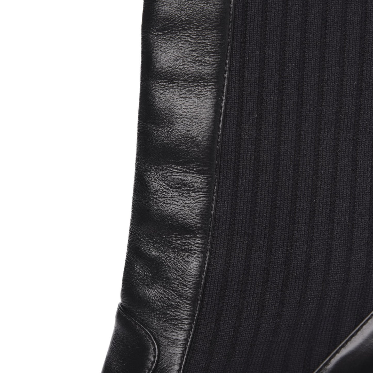 Vitello Lucido Stretch Fabric Striped Rockoko 105mm Sock Boots 36 Black