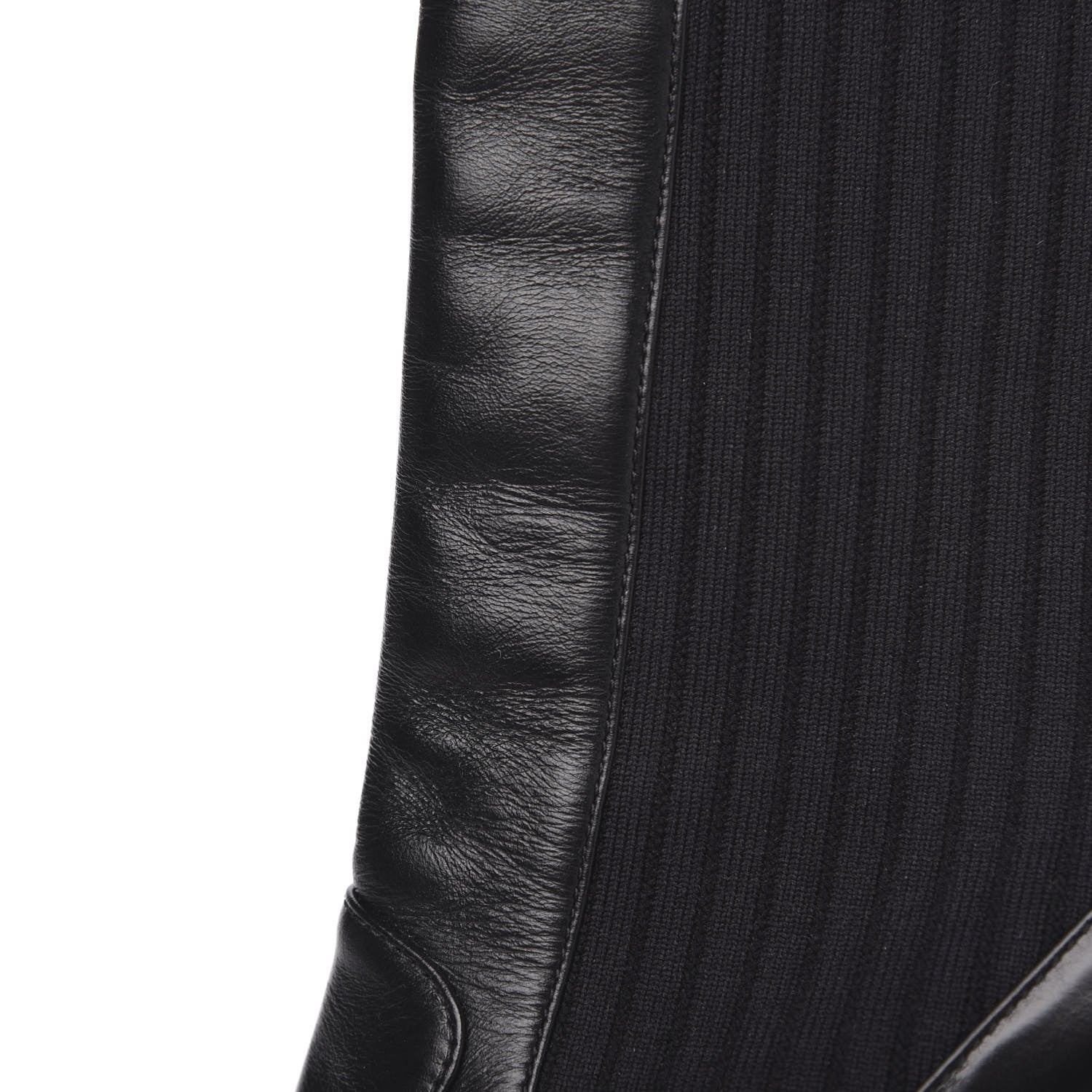 Fendi Vitello Lucido Stretch Fabric Striped Rockoko 105mm Sock Boots 36 Black 7 of 8