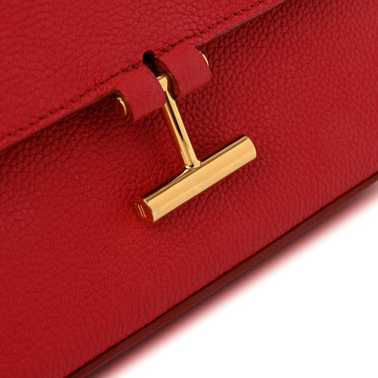 Tom Ford Grained Calfskin Mini Tara Long Strap Crossbody Bag Red 10 of 12