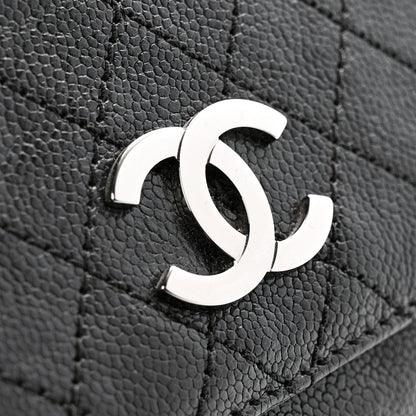 Chanel Glazed Caviar Pocket In The City Tote Black 14 of 16