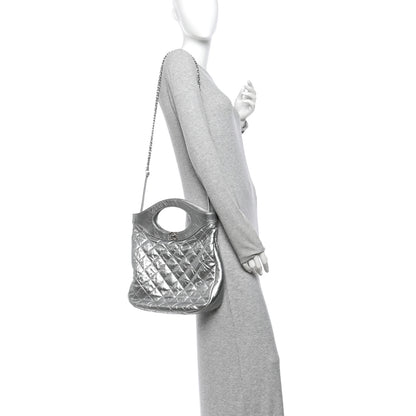 Chanel Metallic Crumpled Calfskin Small 31 Shopping Bag Silver 2 of 10