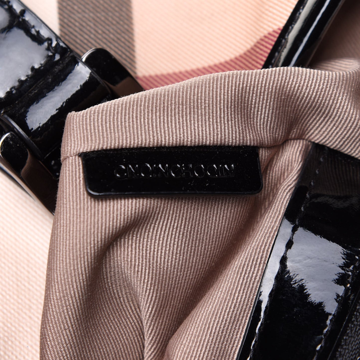Patent Trim Nova Check Tote Black