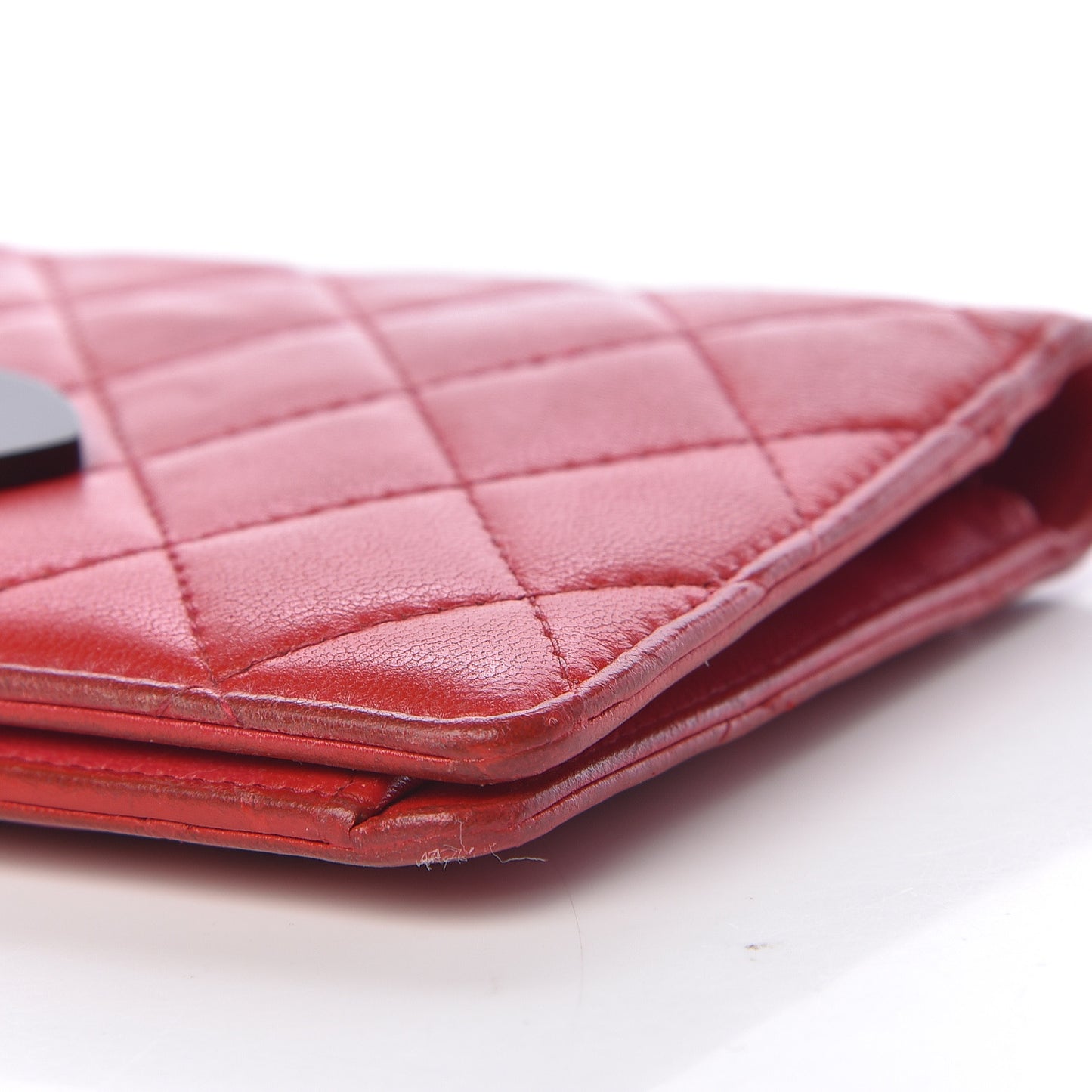 Lambskin Quilted Valentine Wallet Red