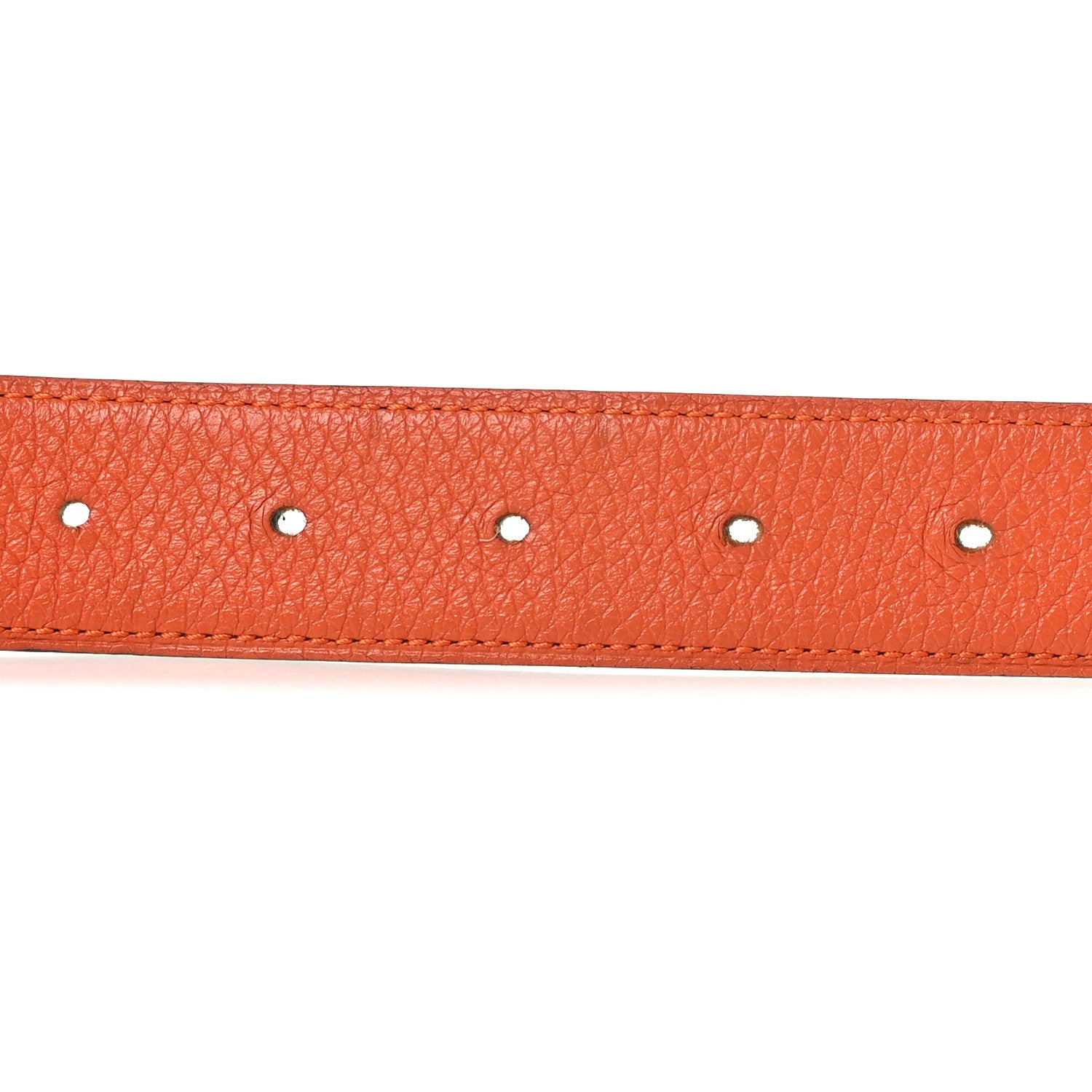 Hermes Box Togo 32mm Strie H Belt 85 34 Chocolate Orange 4 of 10