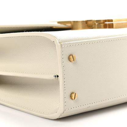 Saint Laurent Grain de Poudre Mini Classic Monogram Cassandra Top Handle Vintage White 9 of 10