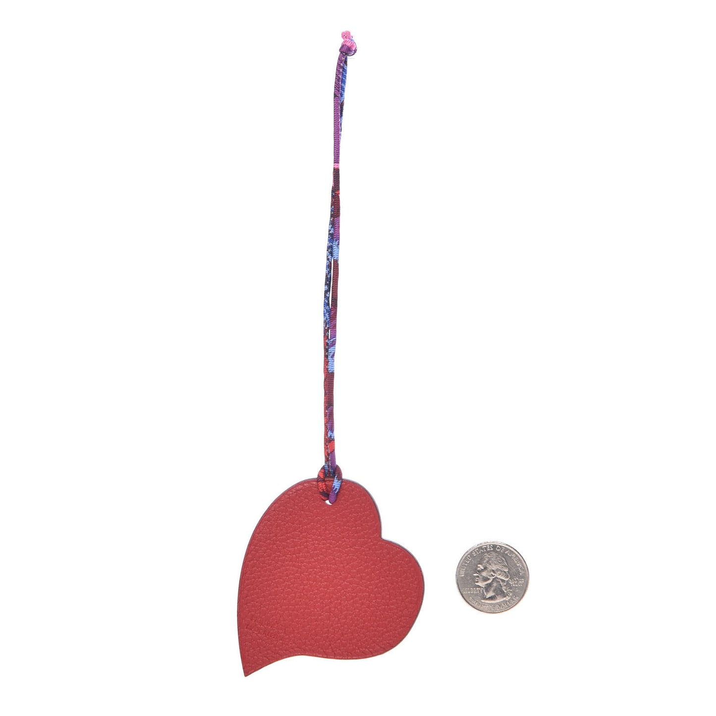 Togo Epsom Petit H Heart Bag Charm Rubis Gris Mouette