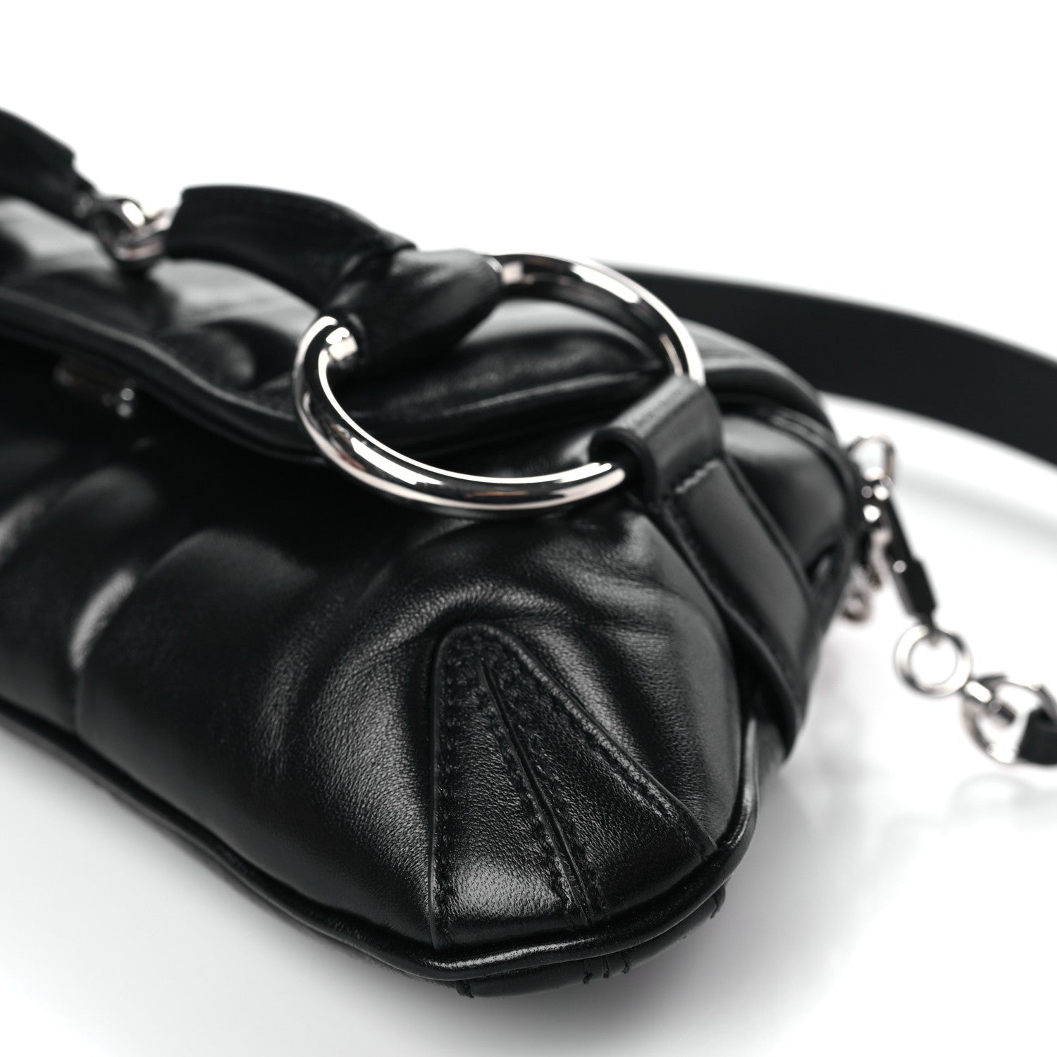 Gucci Nappa Vertical Matelasse Small Maxi Horsebit Chain Shoulder Bag Black 8 of 8