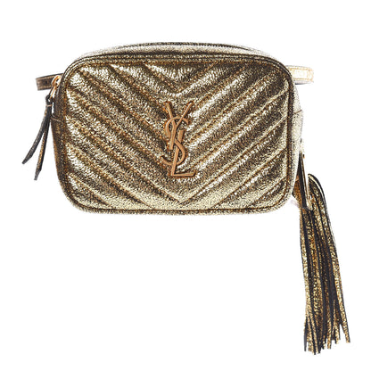Saint Laurent Crinkled Metallic Calfskin Matelasse Monogram Lou Belt Bag Gold 1 of 9