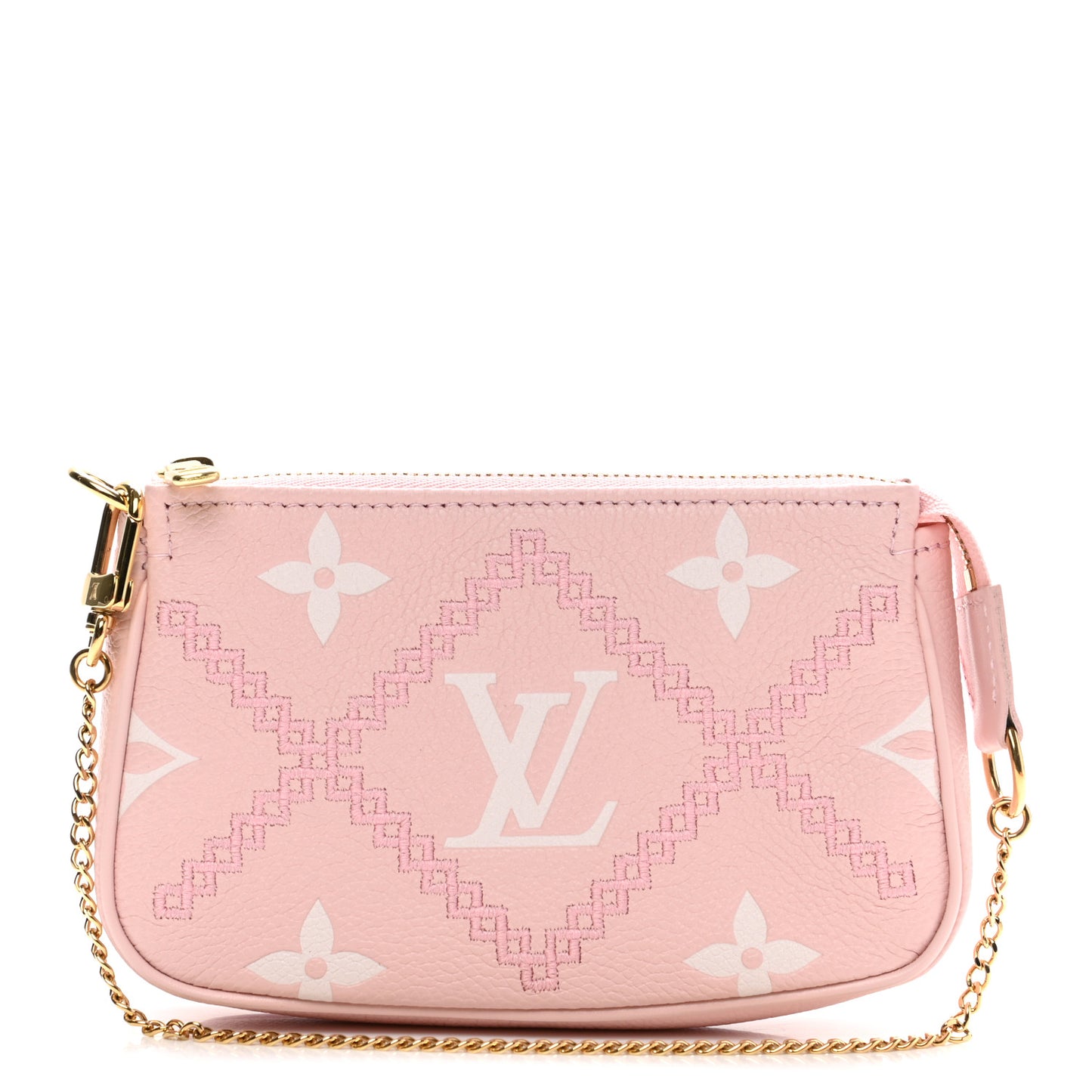 Empreinte Monogram Giant Broderies Mini Pochette Accessories Pink Creme