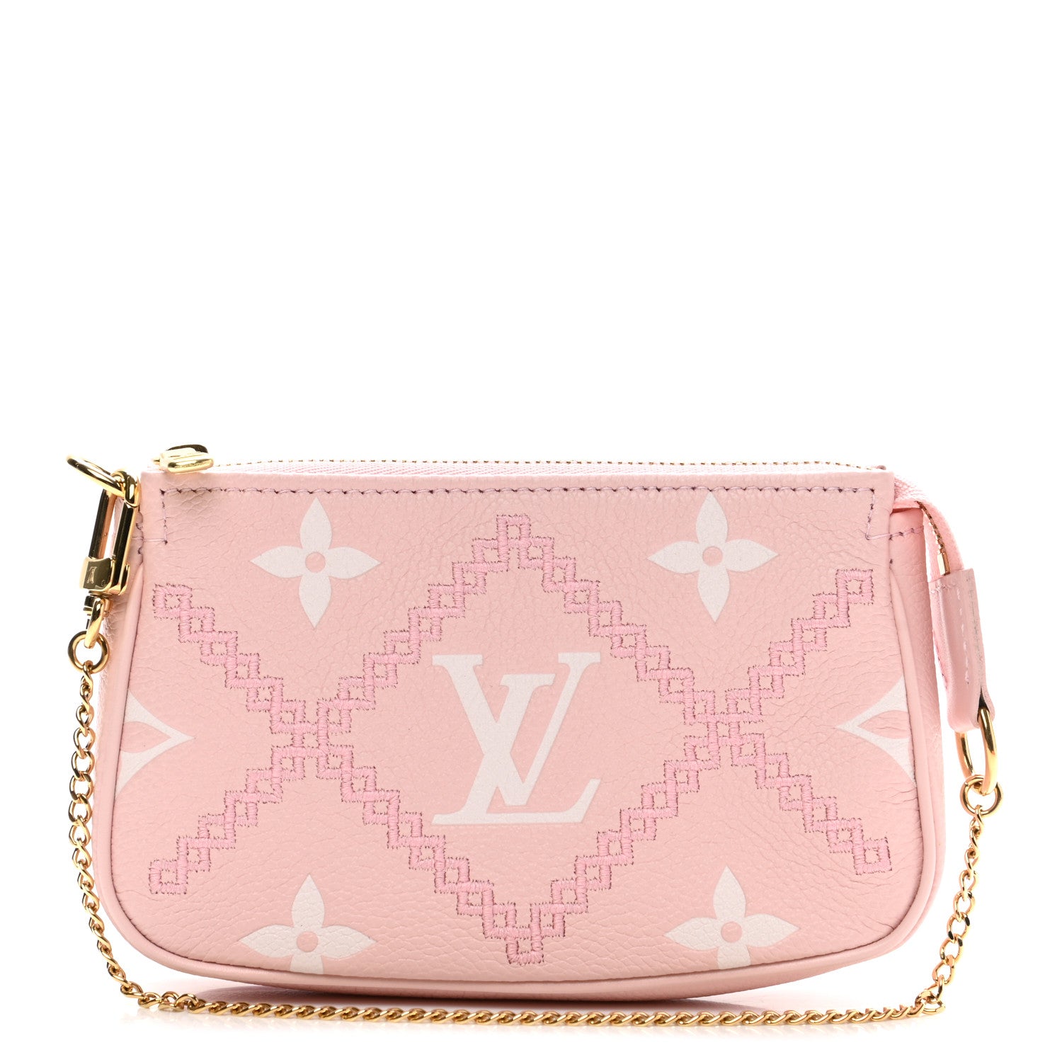 Louis Vuitton Empreinte Monogram Giant Broderies Mini Pochette Accessories Pink Creme 1 of 7