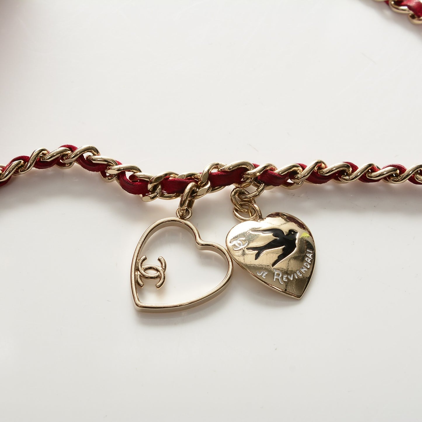Lambskin Quilted Extra Mini Flap Heart Valentine Charms Red