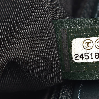 Chanel Calfskin Chevron Quilted Top Handle Flap Green 7 of 11