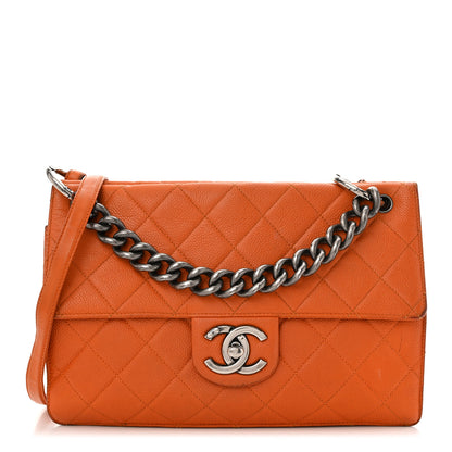 Chanel Caviar Quilted Large Retro Class Flap Orange 1 of 14